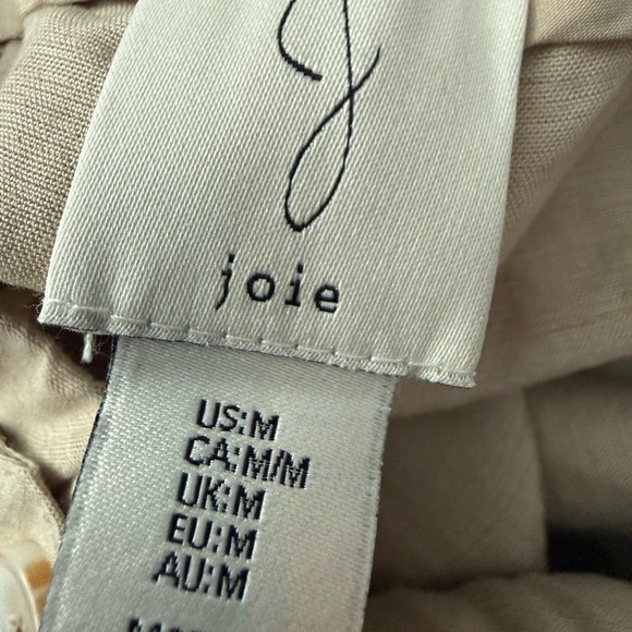 Joie Linen Blend 2 Piece Set Vest And Wide Leg Pants Sand Beige Coastal Size M - Picture 5 of 6